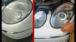 How to polish plastic lights. Have polished headlights and a bumper on Mercedes W211