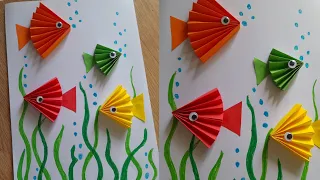 Cara membuat ikan dari kertas origami || ide kegiatan tema binatang || ide kegiatan sub tema ikan