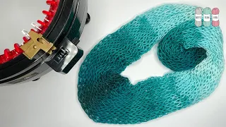 How to Make a Drop Stitch Infinity Scarf | Circular Knitting Machine Tutorial