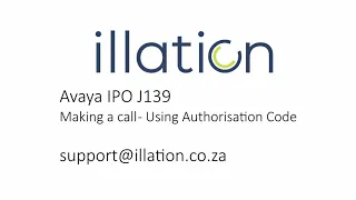 Avaya IP Office   J139   Make a Call   Using Authorization Code