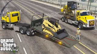 GTA 5 Real Life Mod #174 New CT660 Rollback Flatbed Wrecker Towing Heavy Construction Equipment