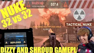 Shroud And Dizzy Call of Duty Modern Warfare 32 vs 32 Ground War FIRST NUKE Gameplay