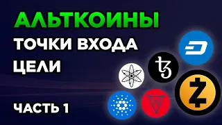 АЛЬТКОИНЫ: XTZ, REEF, BTT, ZEC, ADA, XLM, DASH, CHZ, MATIC, SUPER, LINA, ATOM. Криптовалюта Прогноз.