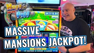 MASSIVE MANSION FEATURE JACKPOT! 🐷 INCREDIBLE HIGH LIMIT HUFF N MORE PUFF HANDPAY!!!