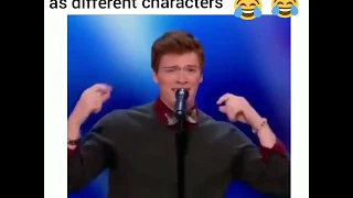 This guy sang caje by the ocean as different characters got talent