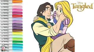 Disney Princess Rapunzel and Flynn Rider Coloring Book Page Queen Arianna Tangled