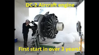 DC-2 Wright Cyclone 1820 engine start after 3 years!