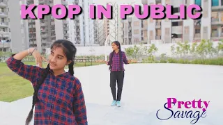 BLACKPINK - pretty savage dance cover//K-pop in public [ India ]