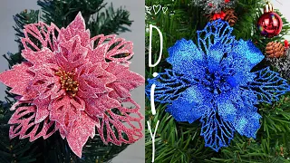 Christmas decor, poinsettia, DIY Christmas decorations from foamiran