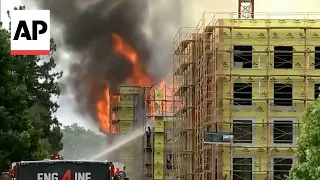 Massive fire in building under construction near San Francisco