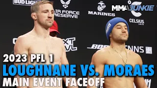 Brendan Loughnane and Marlon Moraes face-off at 2023 PFL 1 ceremonial weigh-in