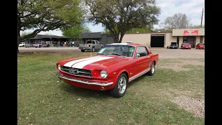 1966 Mustang Red w/ White stripes Cold Start & Walk Around