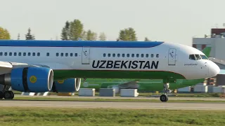 Боинг 767 | 757 взлеты и посадки в Домодедово, подборка.