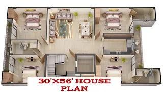 #30 x 56 (4BHK )HOME PLAN #Best plan