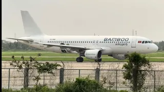 Bamboo Airways (Airbus A320-214/ES-NAB) pushback, taxi and take off at Cat Bi Int'l Airport