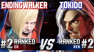 SF6 ▰ ENDINGWALKER (#2 Ranked Ed) vs TOKIDO (#2 Ranked Ken) ▰ High Level Gameplay