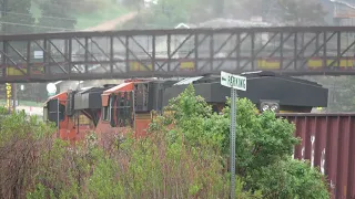 BNSF hopper train almost stalls on the hill!