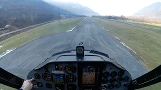 Tecnam P92 - Flying over Como's lake, first time landing in Sondrio Caiolo Airport (LILO) RWY 29