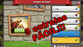 Como conseguir 3 estrelas FÁCIL no desafio de 10 anos do Clash of clans!!! Desafio 1/10 (2012)