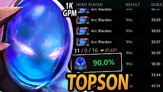 This is how TOPSON has 90% winrate on Arc Warden — 1,000 GPM