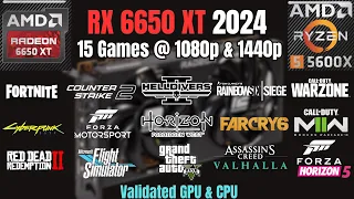RX 6650 XT (RX 6600 XT) + RYZEN 5 5600X | 2024 | 15 Games Tested @ 1080p/1440p