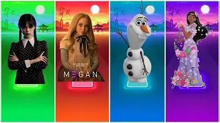 !! Wednesday Addams 🆚 Isabella Princess 🆚 Olaf Frozen 🆚 Wednesday Magen !! Tiles Hop EDM Rush !!