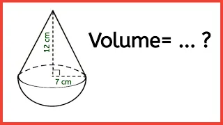 Cara Menghitung Volume Gabungan Bangun Ruang (½ Bola dan Kerucut)