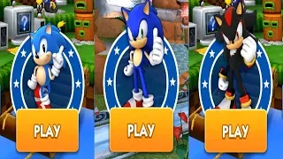 Sonic Dash Gameplay - CLASSIC SONIC VS SONIC VS SHADOW