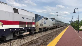 Amtrak Veterans Unit #42 leads the Empire Builder through North Glenview/The Glen, IL