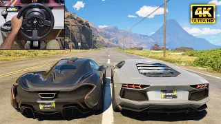 McLaren P1 & Lamborghini Aventador | The Crew Motorfest | Thrustmaster T300RS gameplay