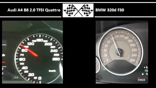 Audi A4 B8 2.0 TFSI Quattro VS. BMW 320d F30 - Acceleration 0-100km/h