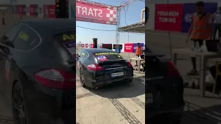 Panamera turbo stage 2 vs 718s stage 1-time 718s with react:12/7 pana:13#drag #1/4mile #porsche