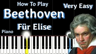 Beethoven - Für Elise -  Very Easy Piano Tutorial For Beginners