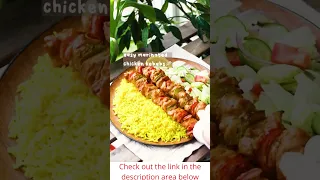 Home Cooking Chicken Kabobs With Saffron Rice Recipe!   #shorts