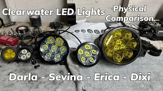 Physical Comparison of Clearwater LED Lights - Darla, Erica, Sevina, Dixi