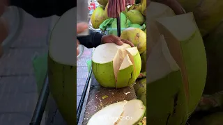 So satisfying Green coconut cutting skill #shorts #viral #coconut #streetfood #asmr