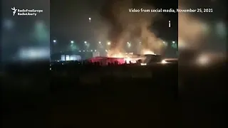 Amateur Video Shows Iranian Protest Camp In Flames