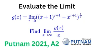 Putnam 2021, A2; A Limit Problem from the 2021 Putnam Math Competition