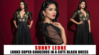 Sunny Leone looks super gorgeous in a cute black dress