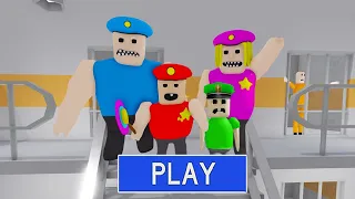 NEW SECRET in BUFF POLICE FAMILY PRISON RUN ESCAPE! SCARY OBBY ROBLOX #roblox #obby