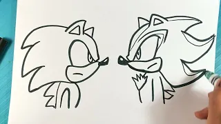 NEW How to Draw SONIC vs SHADOW