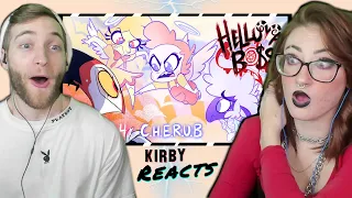 SHE MEETS THE CHERUBS!!!! Reacting to "Helluva Boss Episode 4 C.H.E.R.U.B." With Kirby!