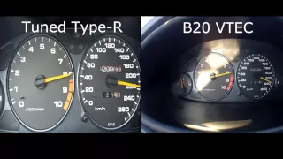 Honda Integra Type-R 230hp VS Honda Civic B20 VTEC 0-250 km/h