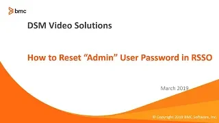 How-to Reset RSSO Admin user password