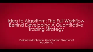 Idea to Algorithm: The Full Workflow Behind Developing a Quantitative Trading Strategy