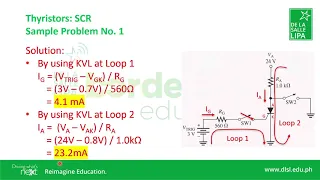 Thyristors: Silicon Controlled Rectifier SCR - Application and Solution to Sample Problems