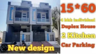 15*60 | 4 bhk duplex house with car parking | 2 kitchen | skd builders