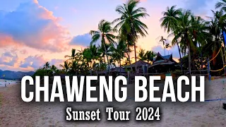 Chaweng Beach at Sunset Koh Samui Thailand Walking Tour 2024