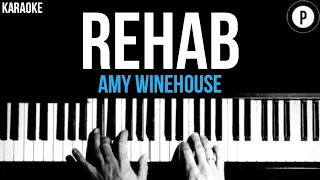Amy Winehouse - Rehab Karaoke SLOWER Acoustic Piano Instrumental Cover Lyrics
