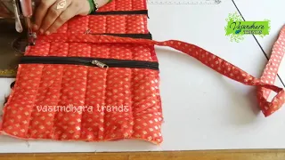 Easy and Simple Hand Bag Making Tutorial At Home || DIY Handmade Hand Bag #VasundharaTrends#